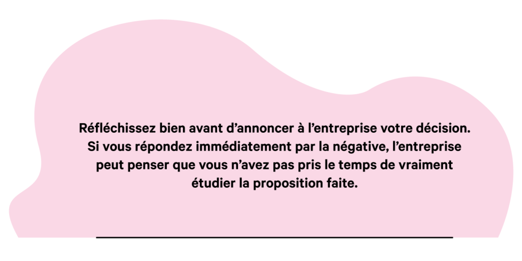 6 astuces pour décliner une offre d’emploi avec tact 2 Décliner une offre d'emploi